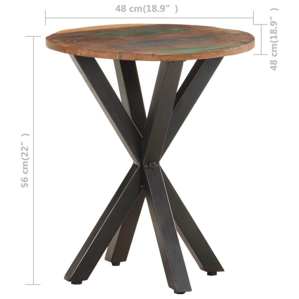 vidaXL Side Table 18.9"x18.9"x22" Solid Reclaimed Wood