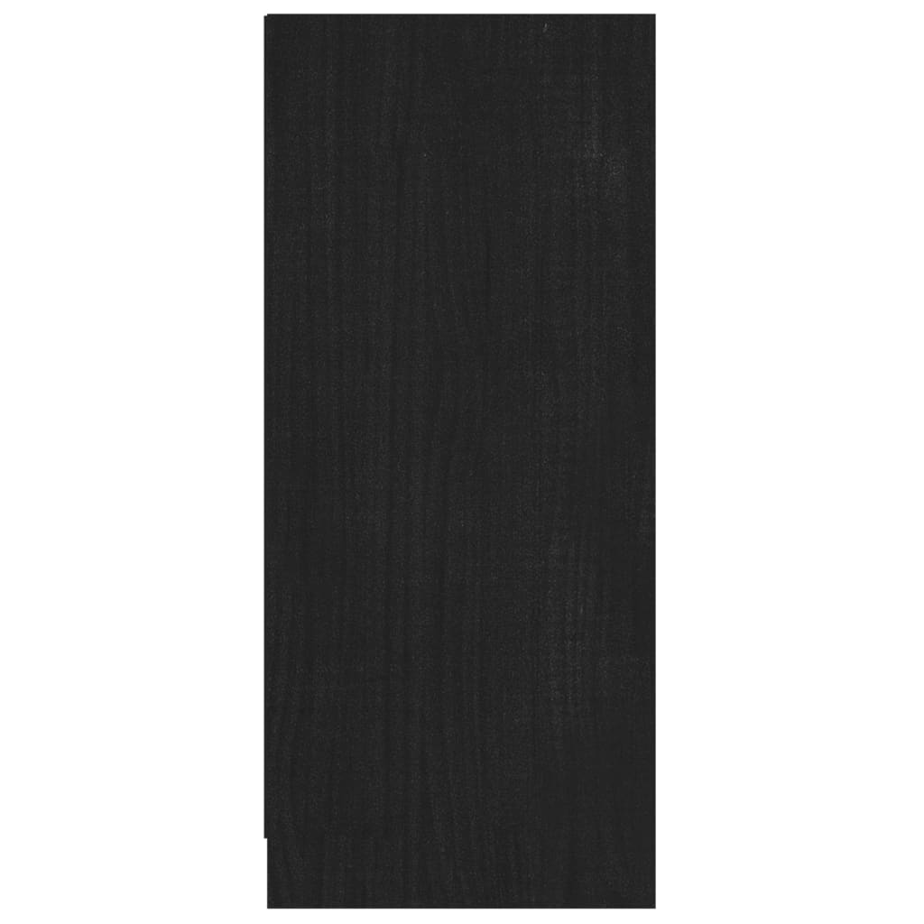 vidaXL Sideboard Black 27.6"x13"x29.9" Solid Wood Pine
