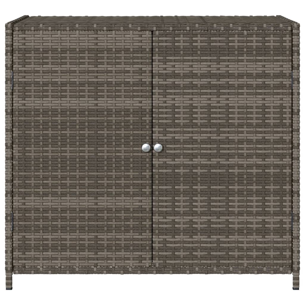 vidaXL Patio Storage Cabinet Gray 32.7"x17.7"x29.9" Poly Rattan