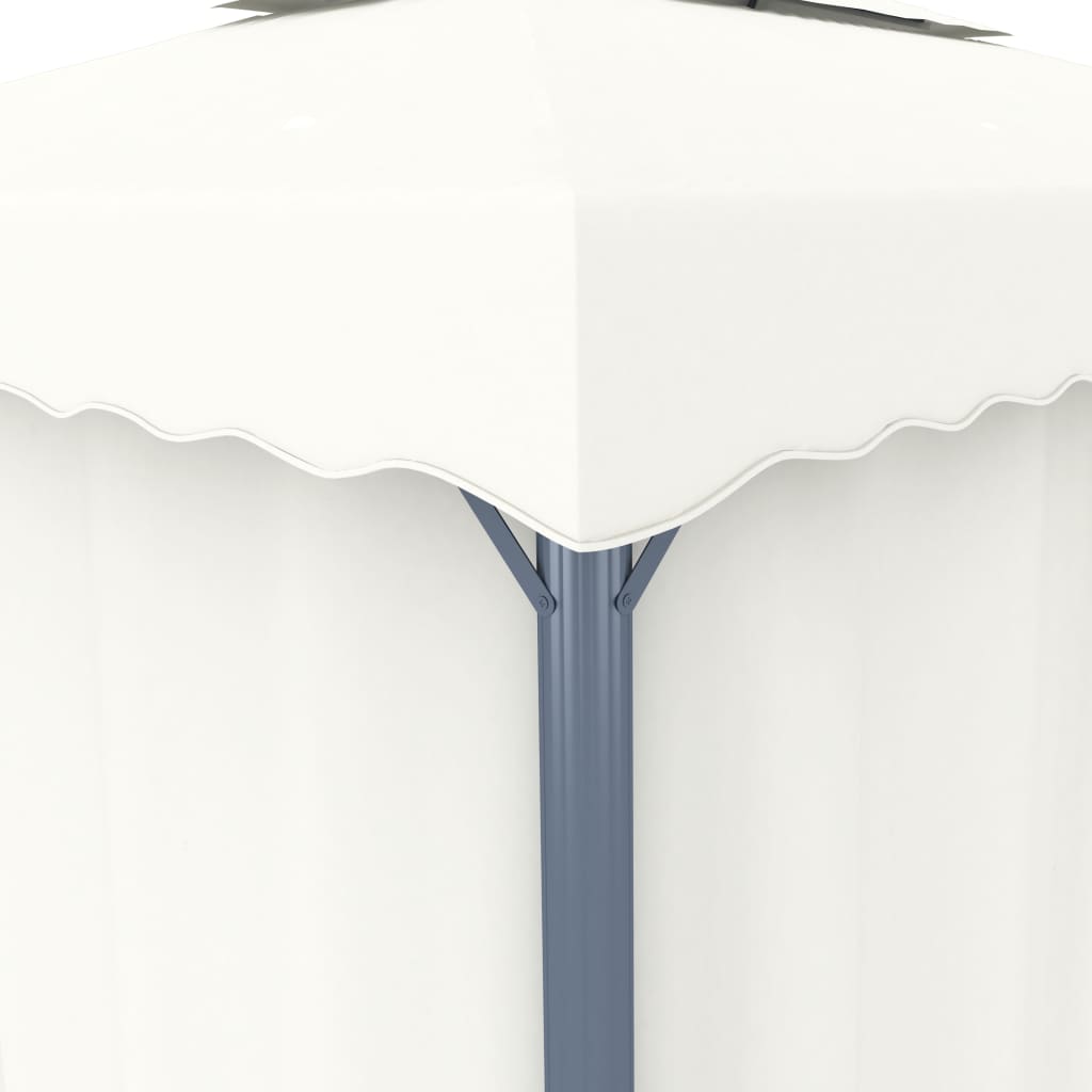 vidaXL Gazebo with Curtain 13.1'x9.8' Cream White Aluminum