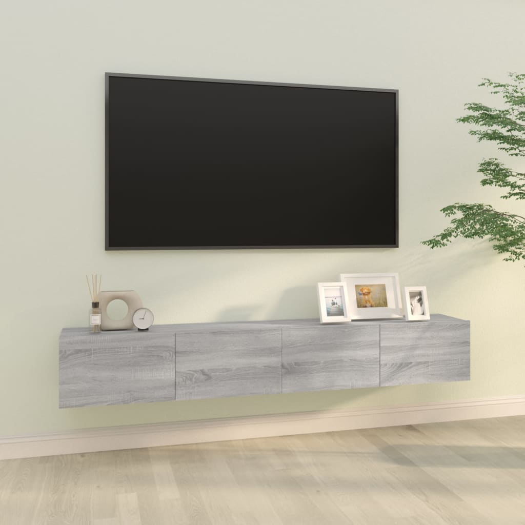 vidaXL Wall TV Stands 2 pcs Gray Sonoma 39.4"x11.8"x11.8" Engineered Wood
