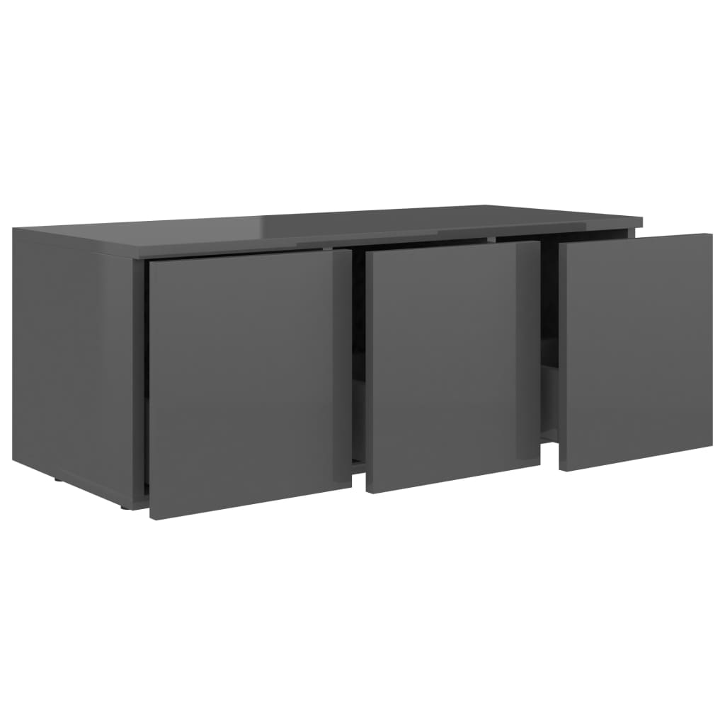 vidaXL TV Cabinet High Gloss Gray 31.5"x13.4"x11.8" Engineered Wood