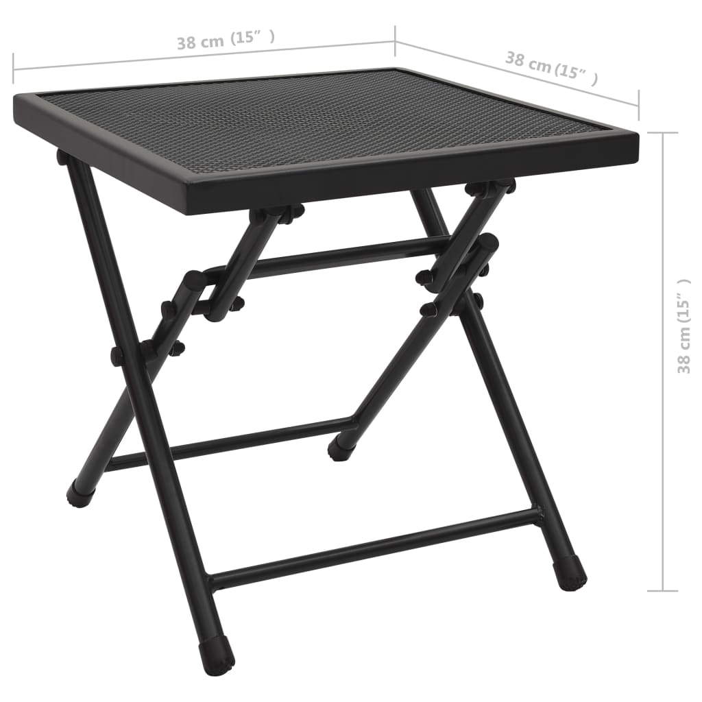 vidaXL Folding Table Mesh 15"x15"x15" Steel Anthracite
