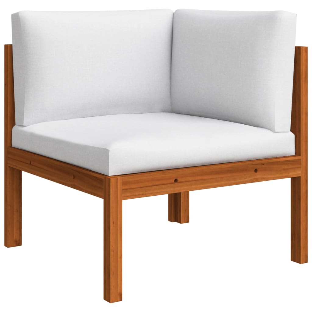 vidaXL Patio Corner Sofa with Cushions Solid Acacia Wood