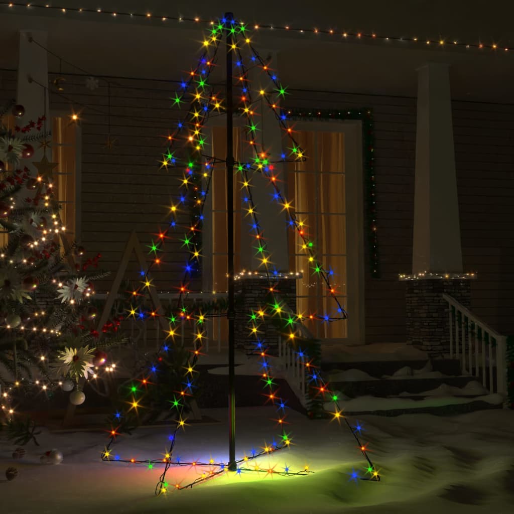 vidaXL Christmas Cone Tree 200 LEDs Indoor and Outdoor 38.6"x59.1"