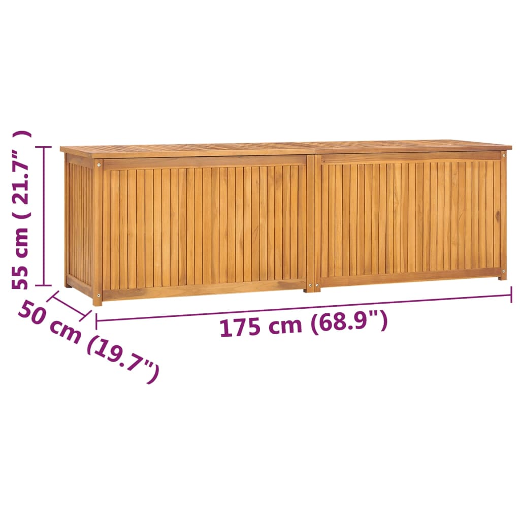 vidaXL Patio Box 68.9"x19.7"x21.7" Solid Wood Teak