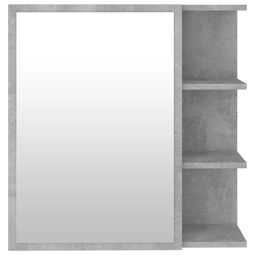 vidaXL Bathroom Mirror Cabinet Concrete Gray 24.6"x8.1"x25.2" Engineered Wood