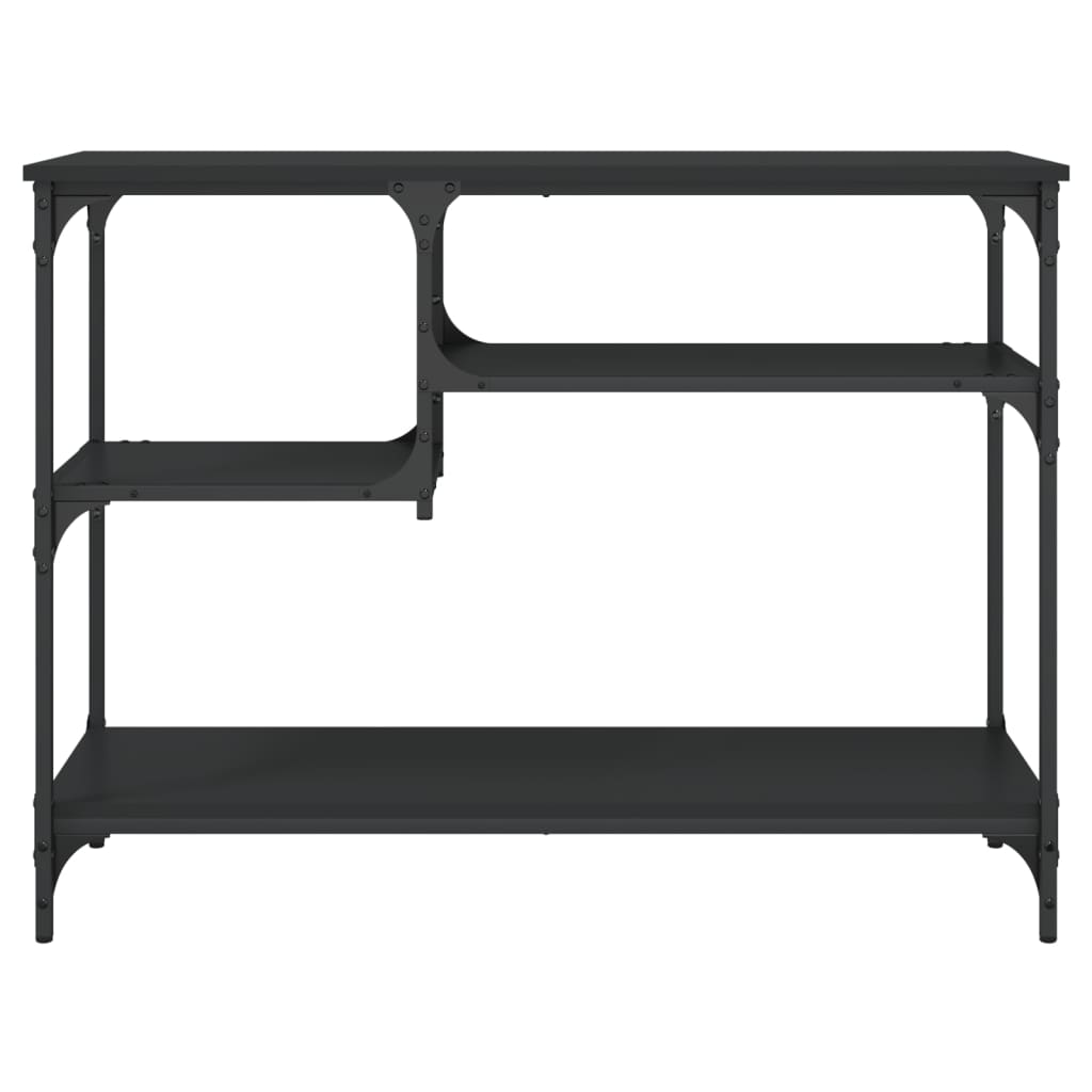 vidaXL Console Table with Shelves Black 39.4"x13.8"x29.5"