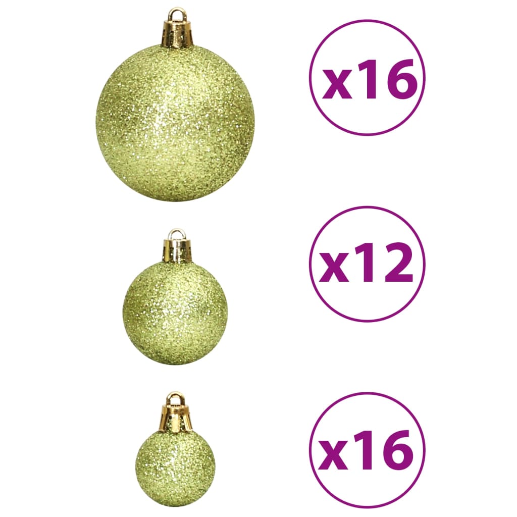 vidaXL Christmas Baubles 100 pcs Light Green 1.2" / 1.6" / 2.4"