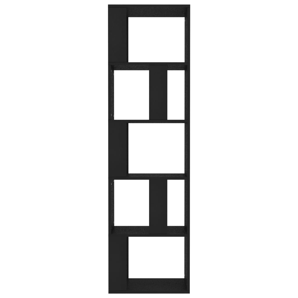 vidaXL Book Cabinet/Room Divider Black 17.7"x9.4"x62.6" Engineered Wood