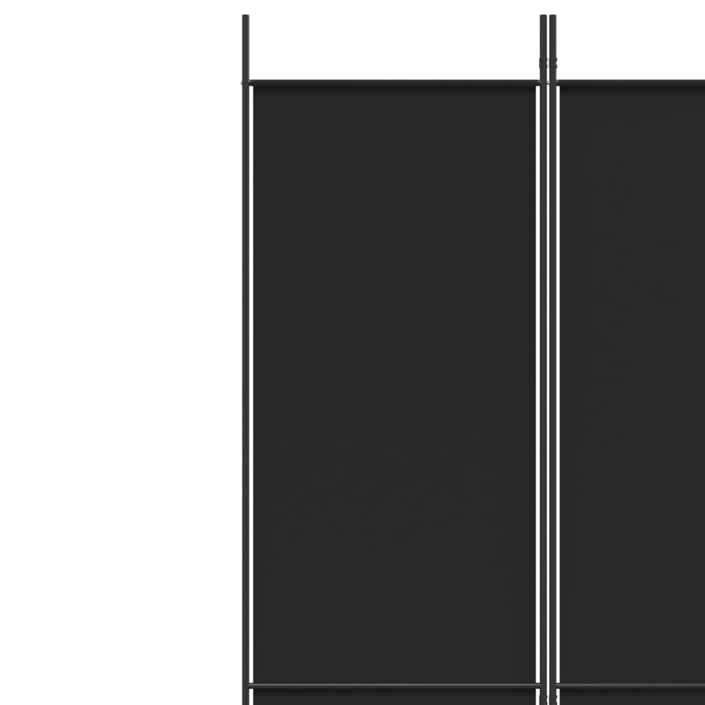 vidaXL 5-Panel Room Divider Black 98.4"x86.6" Fabric