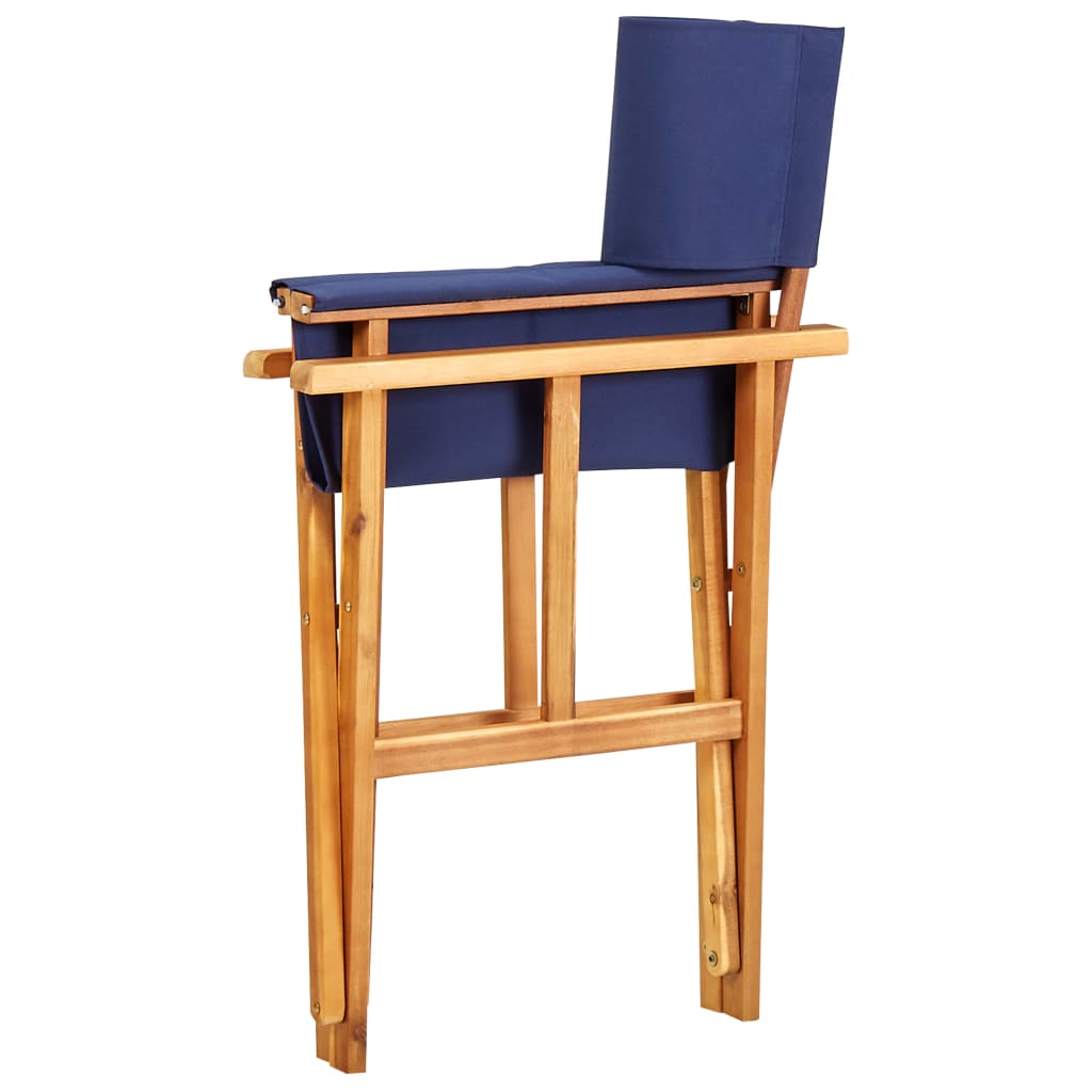 vidaXL Director's Chairs 2 pcs Solid Acacia Wood Blue