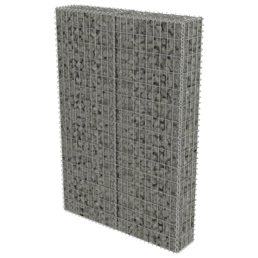 vidaXL Gabion Wall with Covers Galvanized Steel 39.4"x7.87"x59"