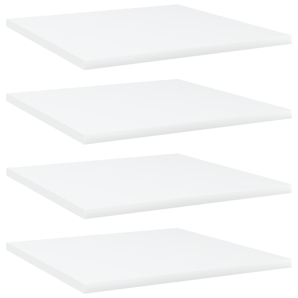 vidaXL Bookshelf Boards 4 pcs White 15.7"x15.7"x0.6" Chipboard
