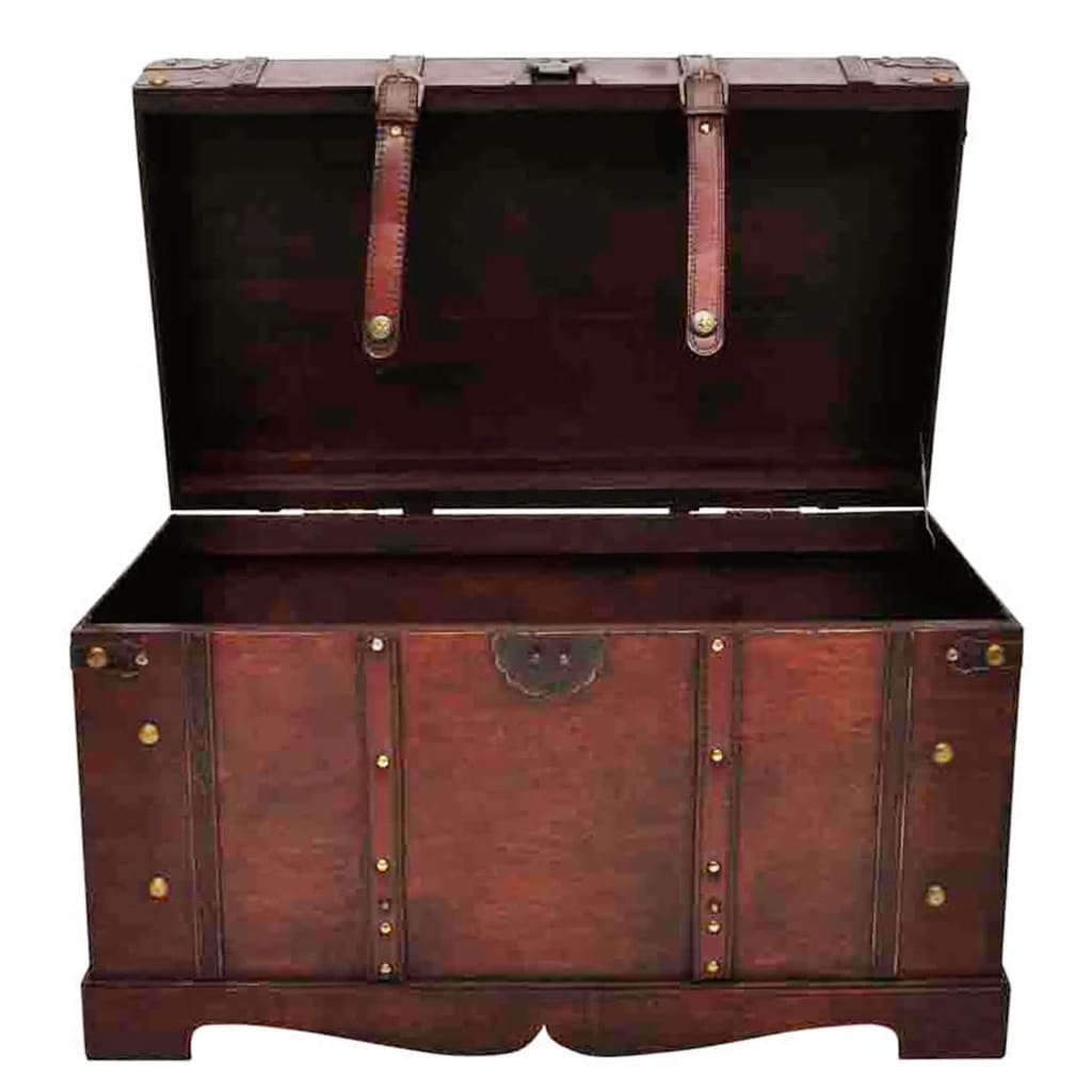 vidaXL Wooden Treasure Chest Large Mocha Brown
