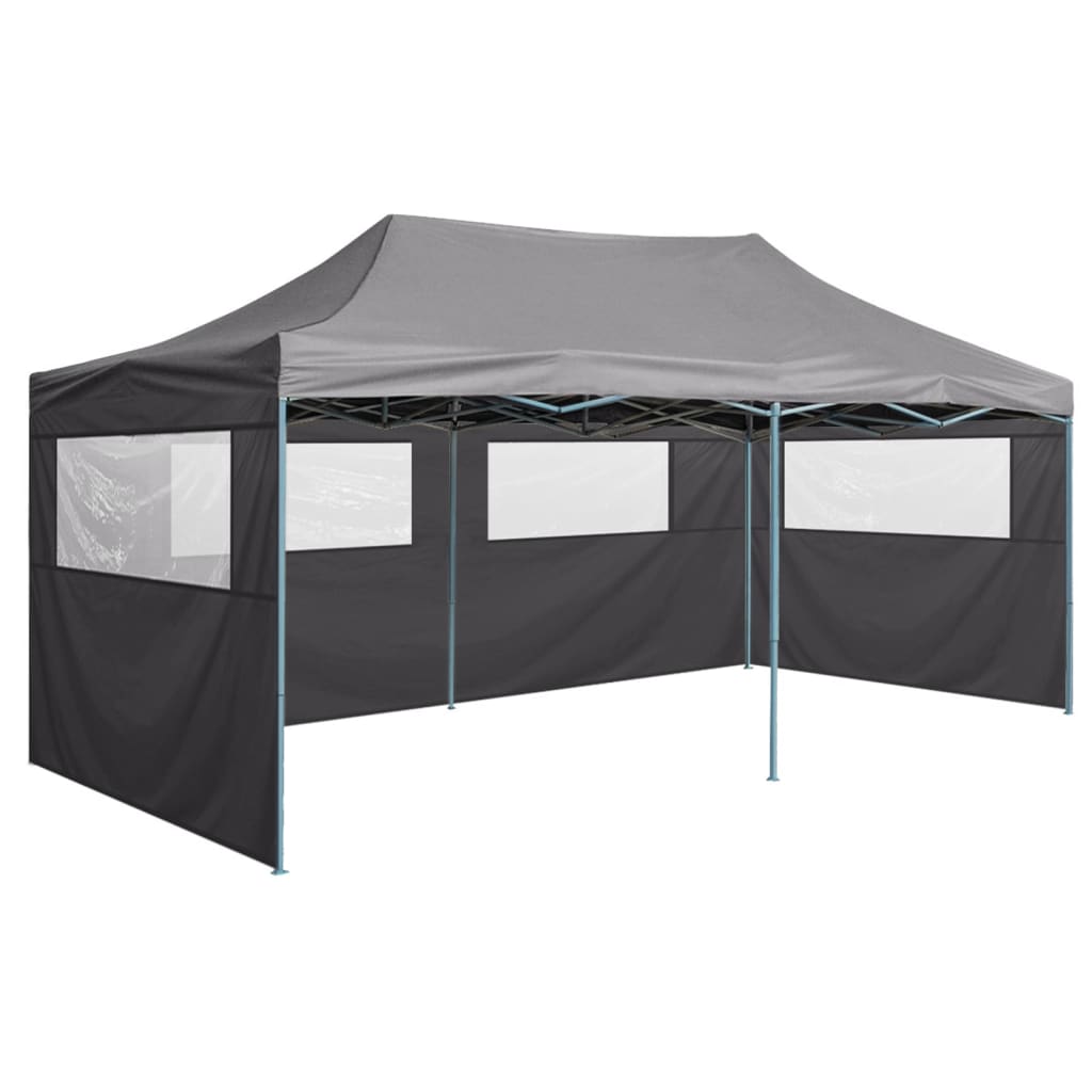 vidaXL Professional Folding Party Tent with 4 Sidewalls 9.8'x19.7' Steel Anthracite