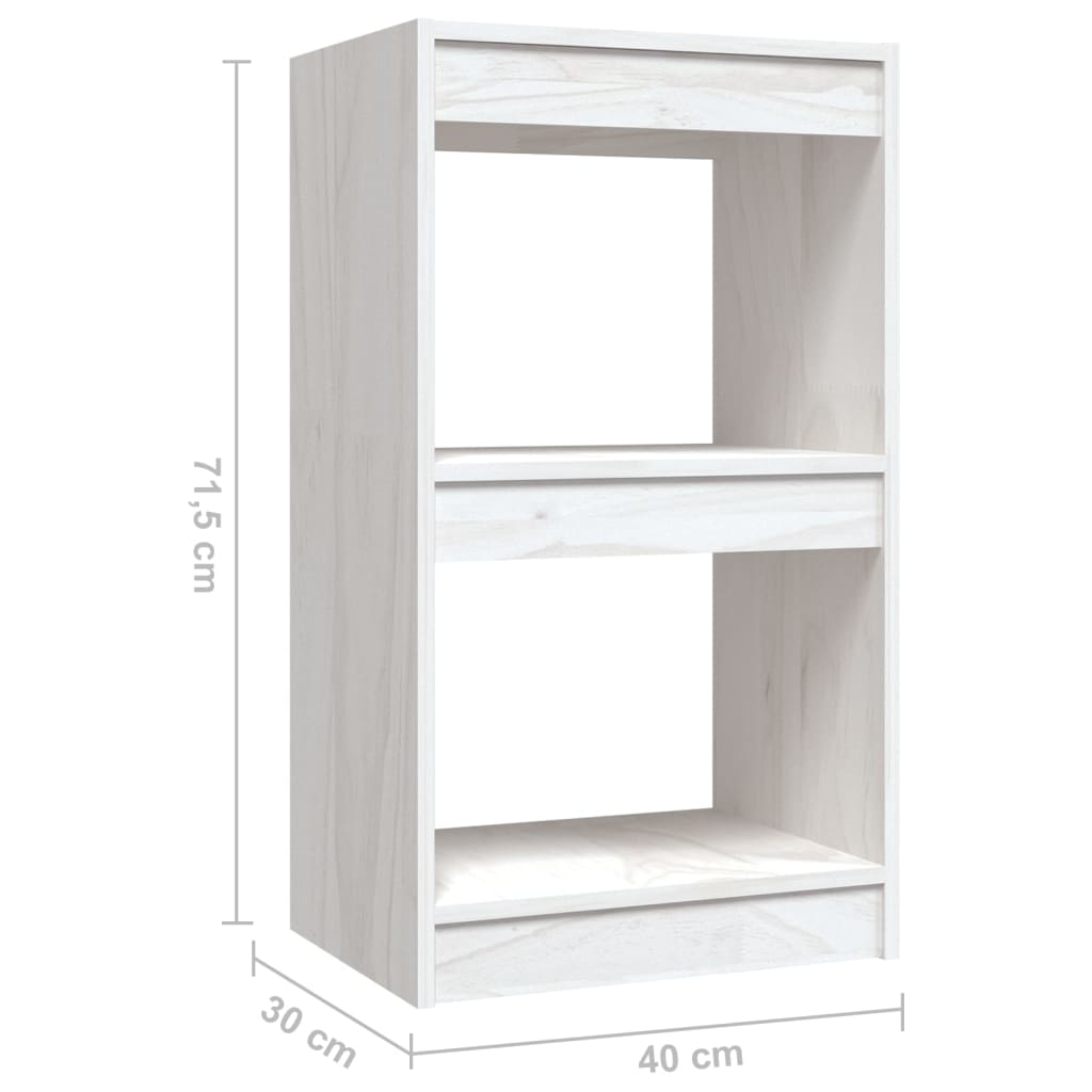 vidaXL Book Cabinet White 15.7"x11.8"x28.1" Solid Wood Pine