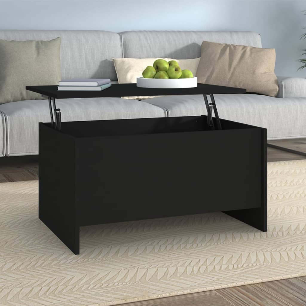vidaXL Coffee Table Black 31.5"x21.9"x16.3" Engineered Wood