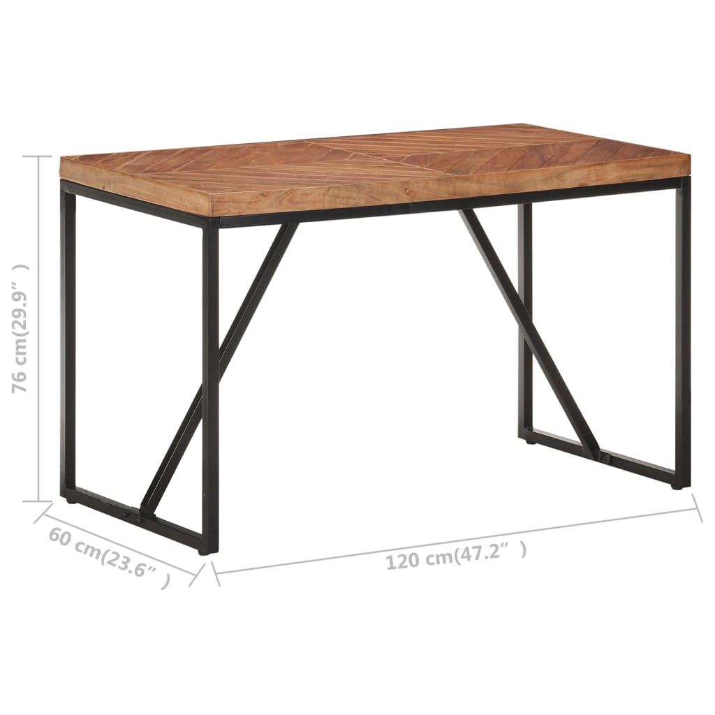 vidaXL Dining Table 47.2"x23.6"x29.9" Solid Acacia and Mango Wood