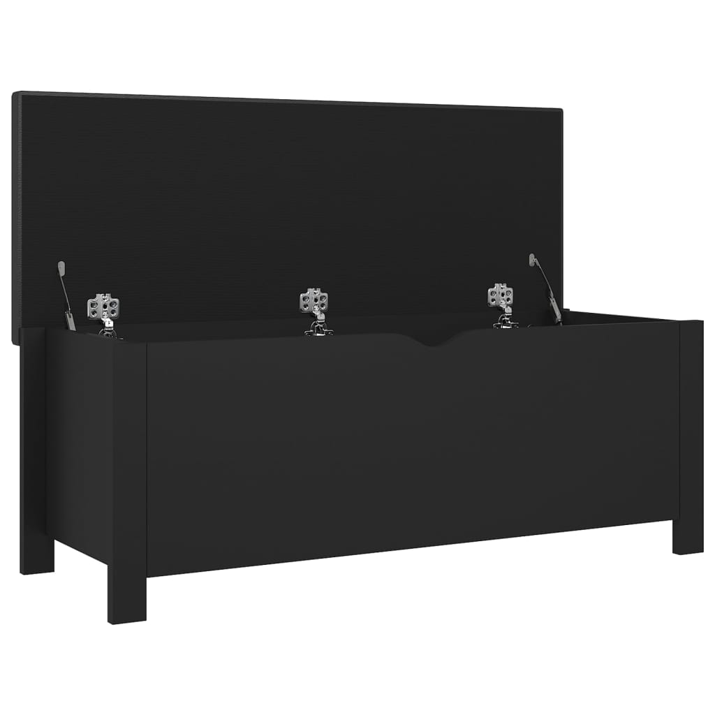 vidaXL Storage Box with Cushion Black 41.3"x15.7"x17.7" Engineered Wood