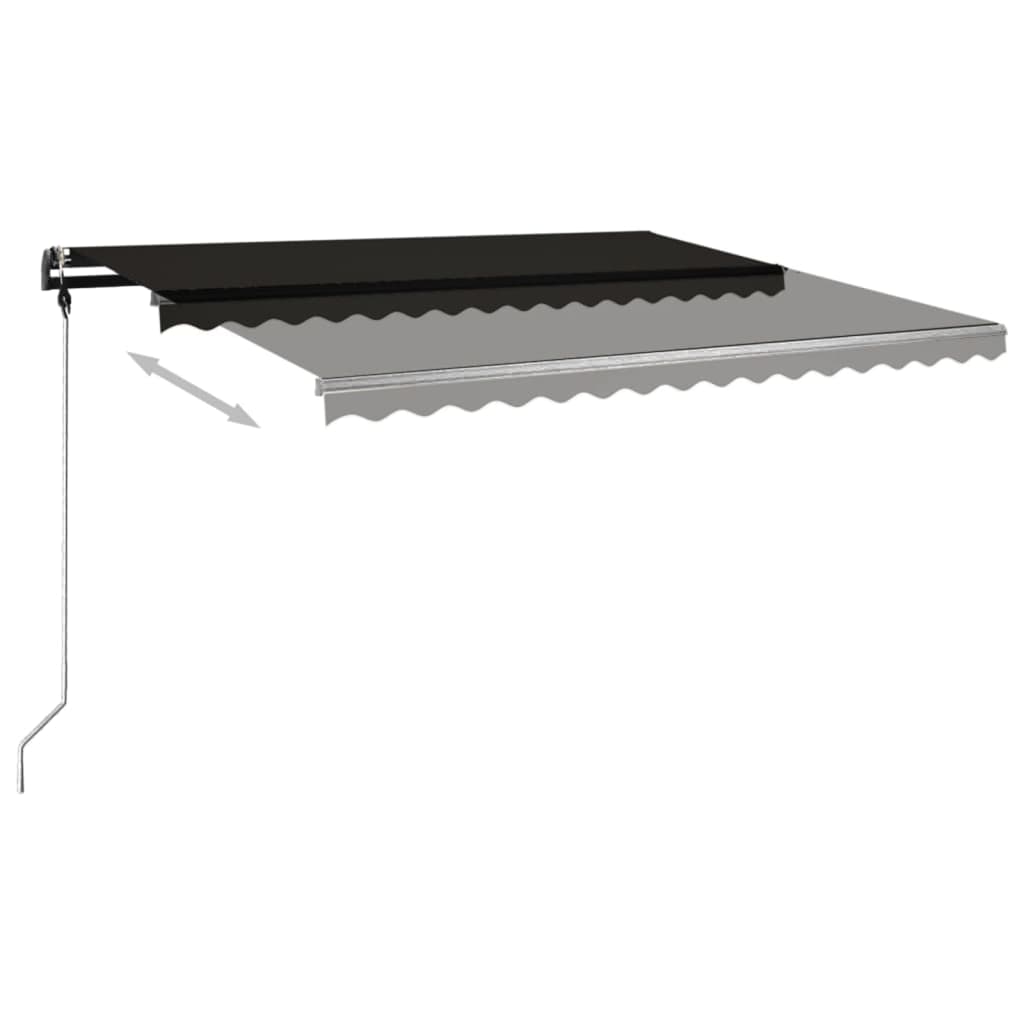 vidaXL Manual Retractable Awning with Posts 13.1'x9.8' Anthracite