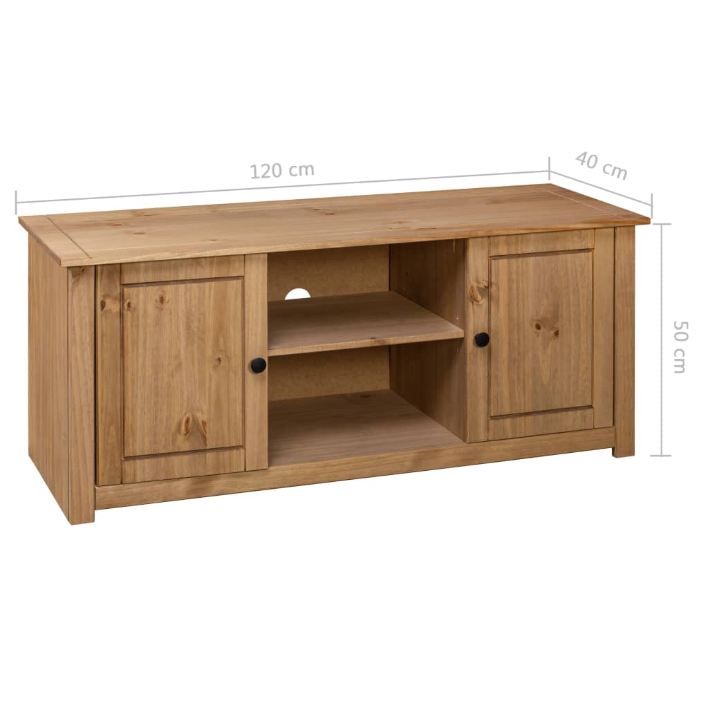 vidaXL TV Cabinet 47.2"x15.7"x19.7" Solid Pine Wood Panama Range