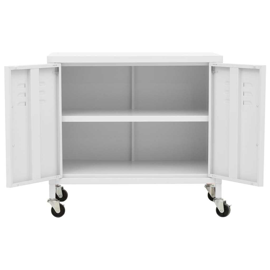 vidaXL Storage Cabinet White 23.6"x13.8"x22" Steel