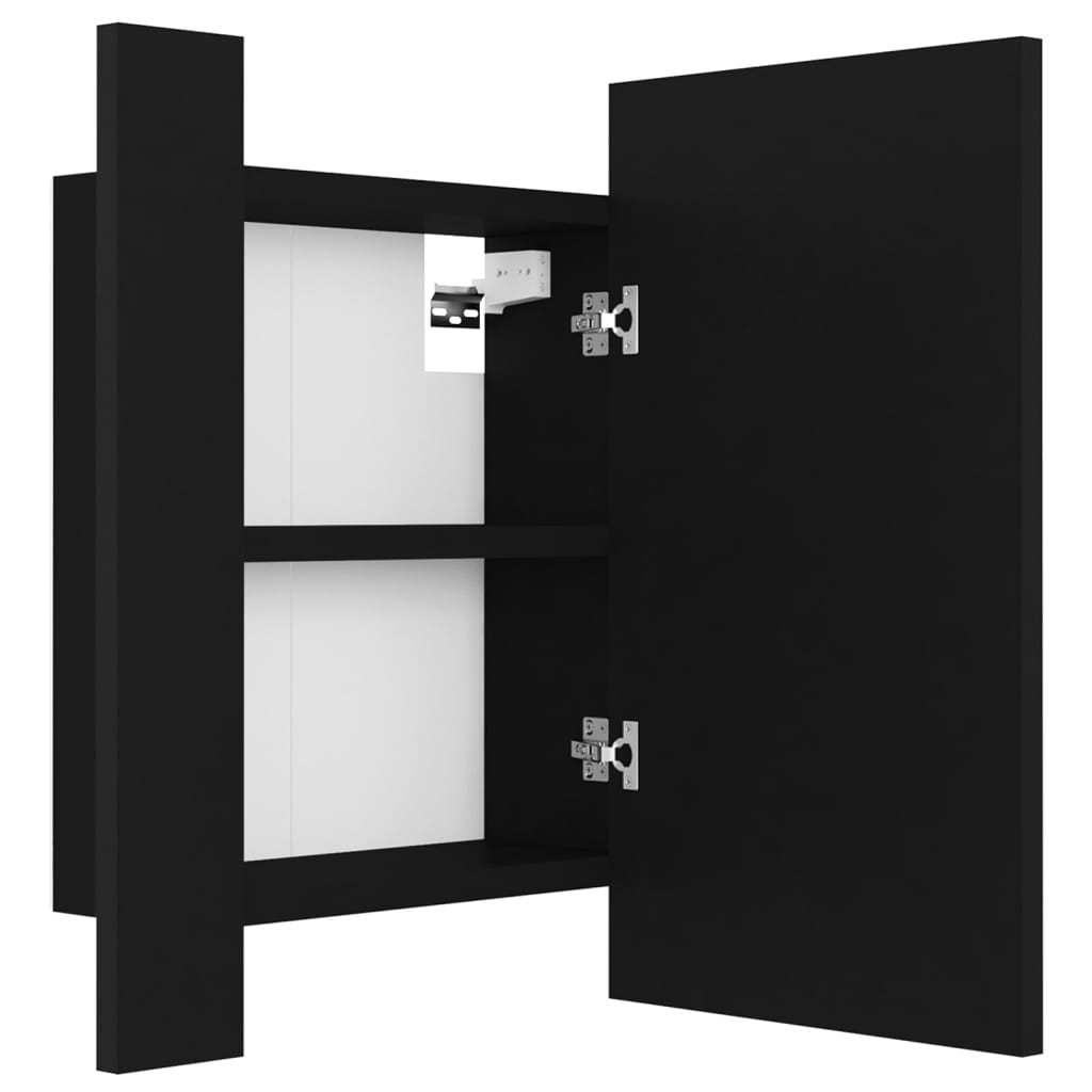 vidaXL LED Bathroom Mirror Cabinet Black 15.7"x4.7"x17.7" Acrylic