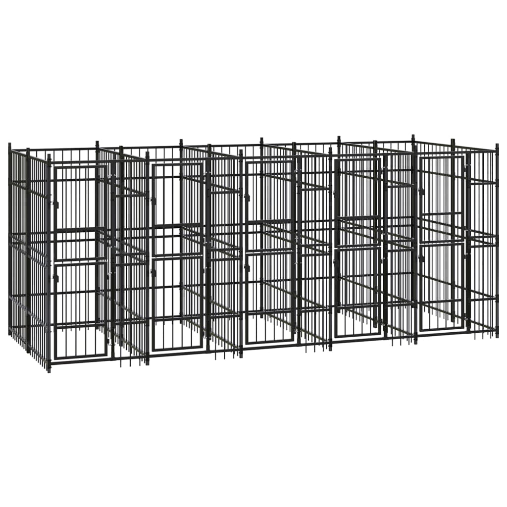 vidaXL Outdoor Dog Kennel Steel 99.2 ft²