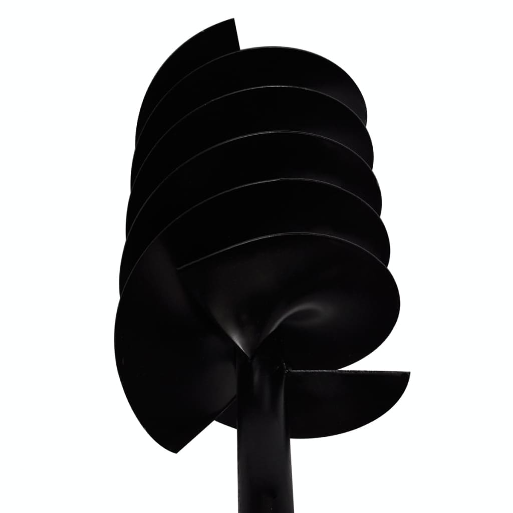 vidaXL Ground Drill Handle Auger Bit 7.87" Black Three Spirals Steel