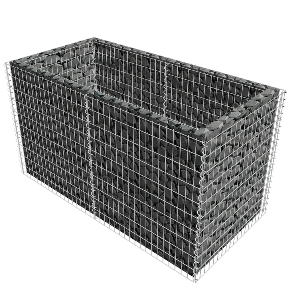 vidaXL Gabion Raised Bed Steel 70.9"x35.4"x39.4" Silver