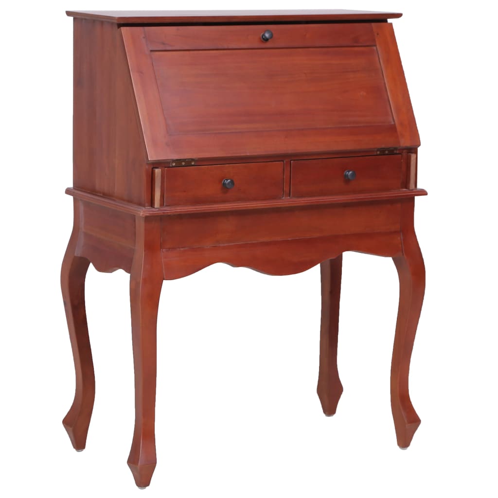 vidaXL Secretary Desk Brown 30.7"x16.5"x40.6" Solid Mahogany Wood