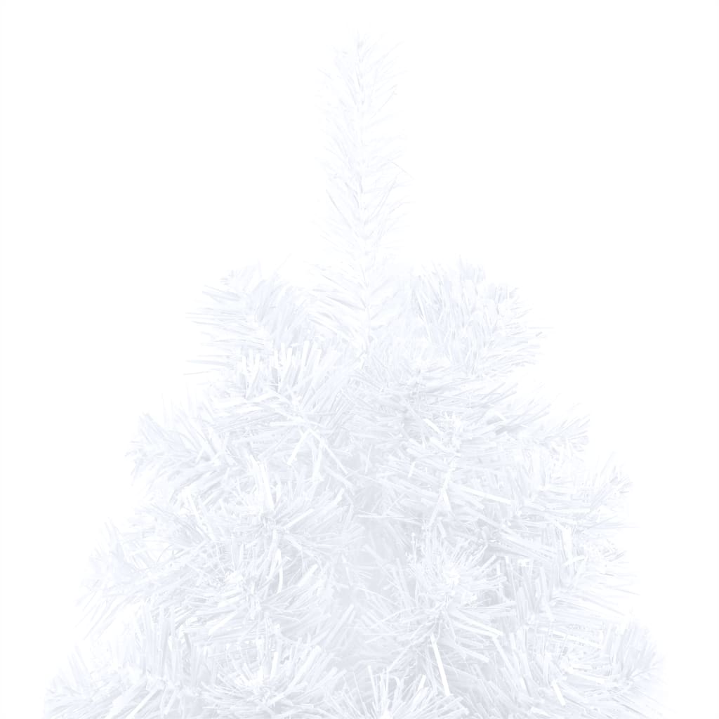 vidaXL Artificial Half Christmas Tree with LED&Stand White 82.7" PVC