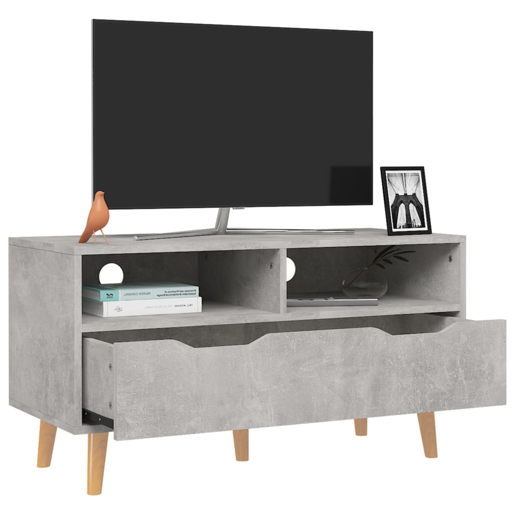 vidaXL TV Stand Concrete Gray 35.4"x15.7"x19.1" Engineered Wood