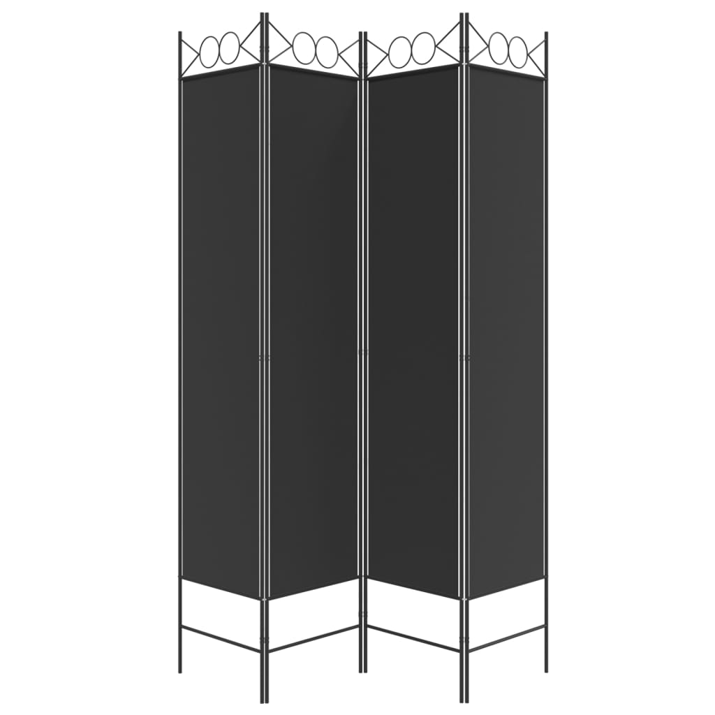 vidaXL 4-Panel Room Divider Black 63"x78.7" Fabric