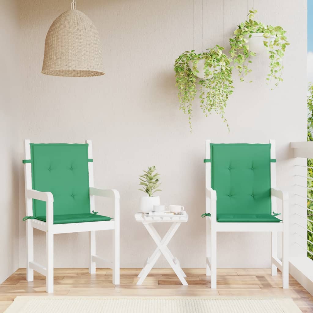 vidaXL Garden Lowback Chair Cushions 2 pcs Green 39.4"x19.7"x1.2" Oxford Fabric