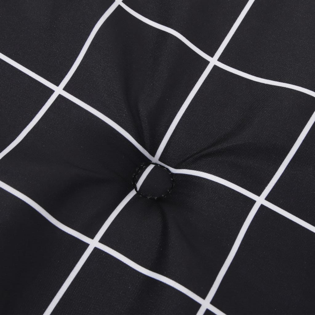 vidaXL Deck Chair Cushion Black Check Pattern Oxford Fabric