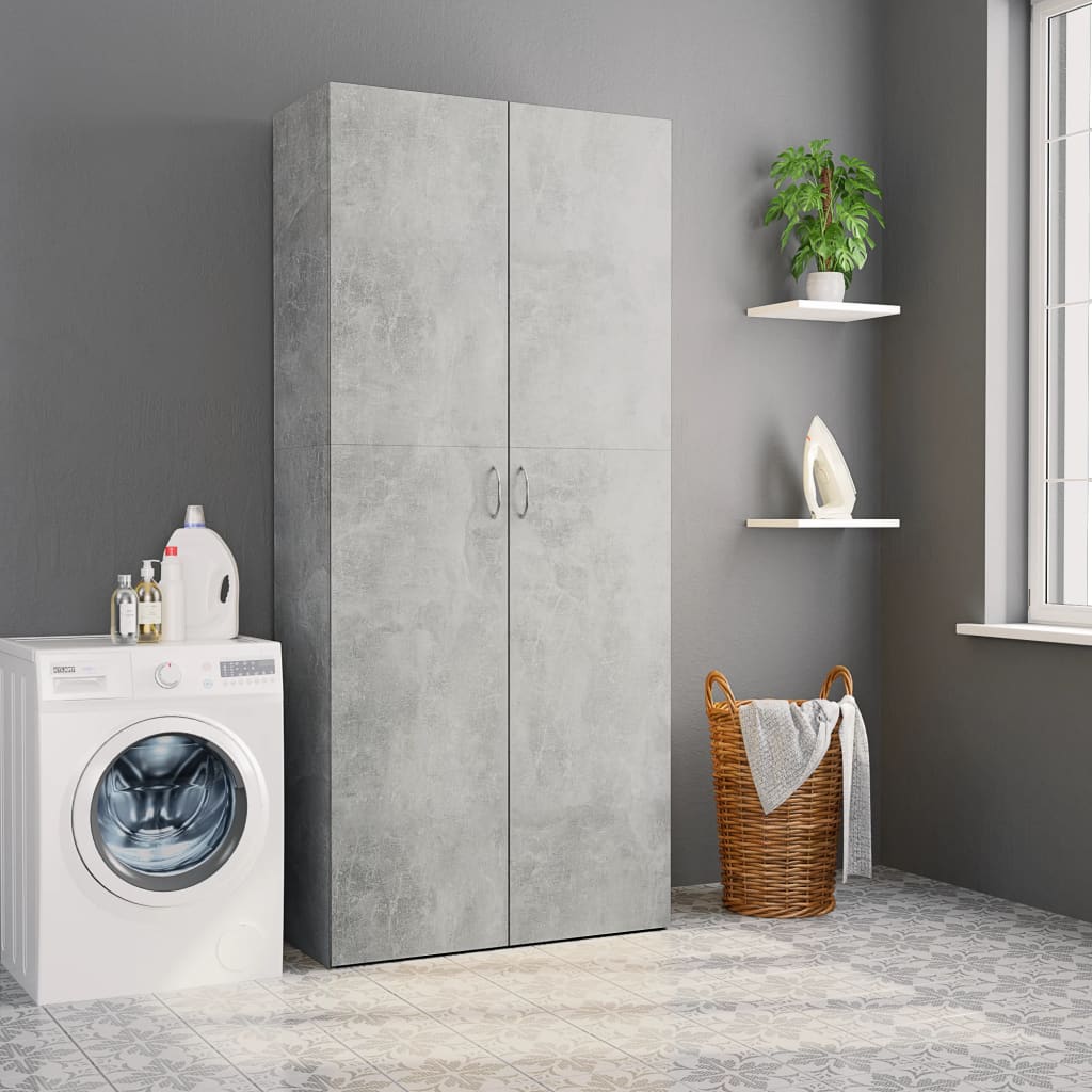 vidaXL Storage Cabinet Concrete Gray 31.5"x14"x70.9" Engineered Wood