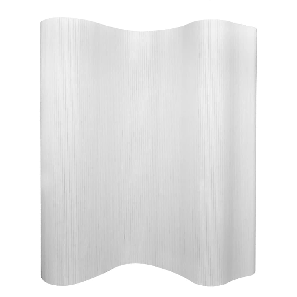 vidaXL Room Divider Bamboo White 98.4"x65"