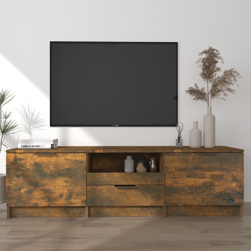 vidaXL TV Stand Smoked Oak 55.1"x13.8"x15.7" Engineered Wood