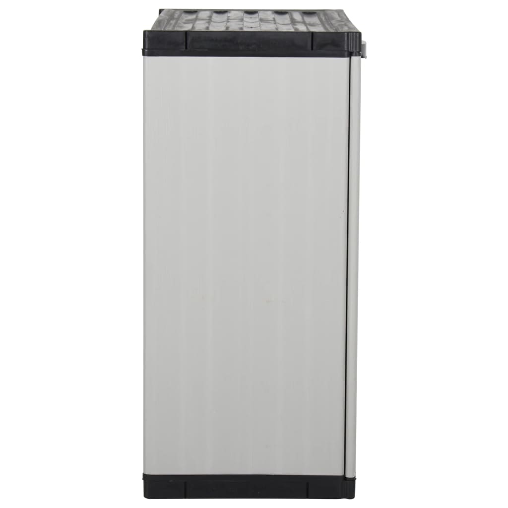 vidaXL Garden Storage Cabinet with 1 Shelf Gray and Black 26.8"x15.7"x33.5"