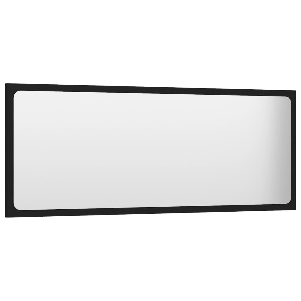 vidaXL Bathroom Mirror Black 39.4"x0.6"x14.6" Chipboard