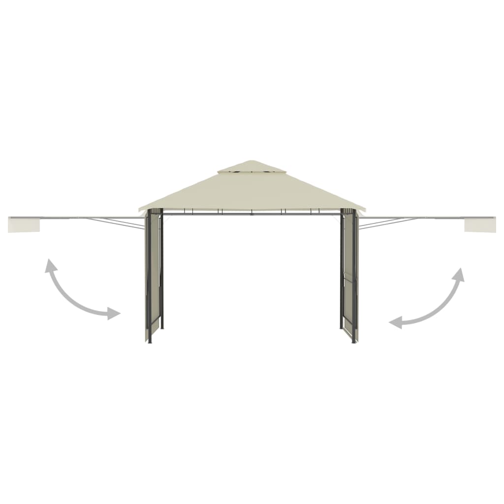 vidaXL Gazebo with Double Extended Roofs 9.8'x9.8'x9' Cream 0.6 oz/ft²