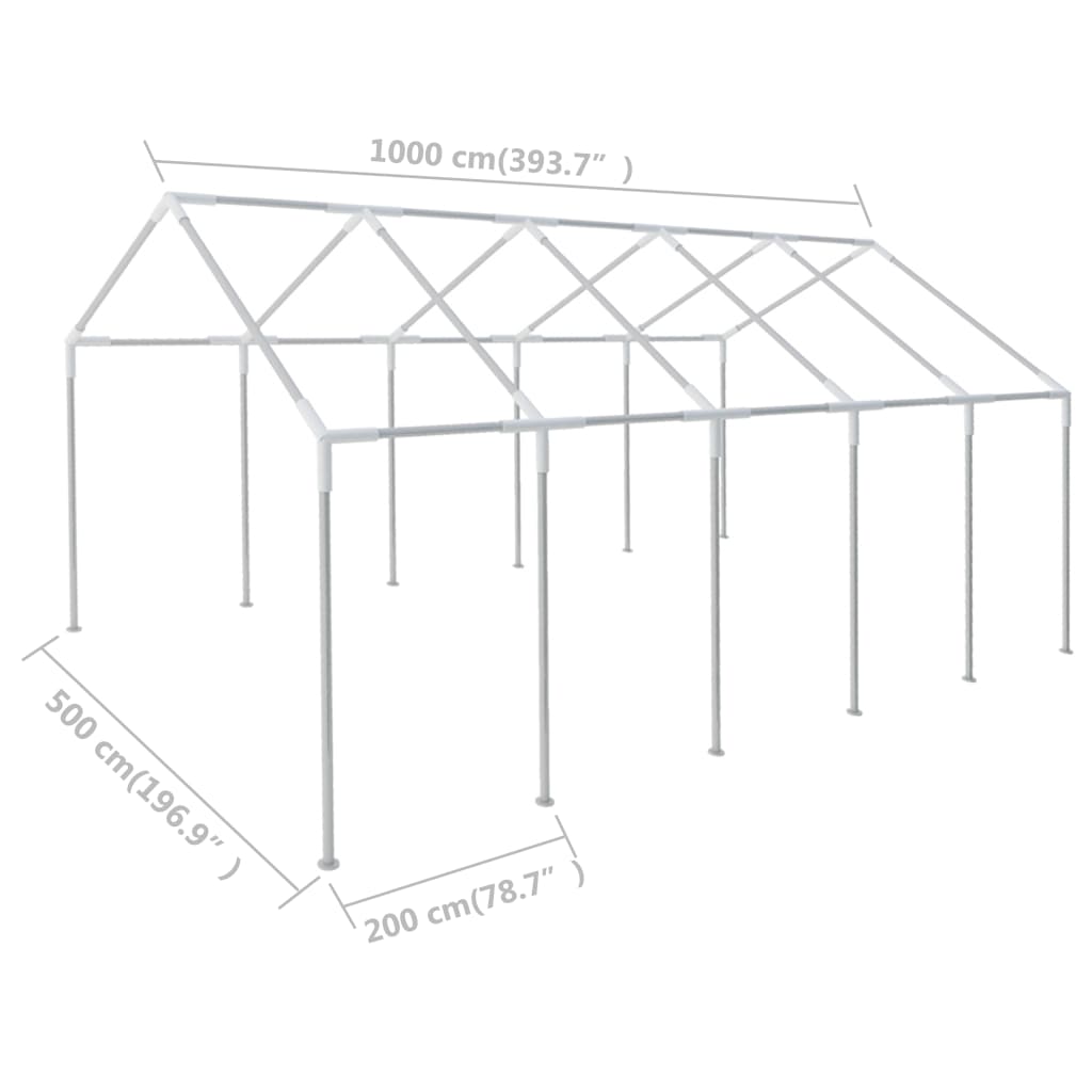 vidaXL Steel Frame for Party Tent 32.8' x 16.4'