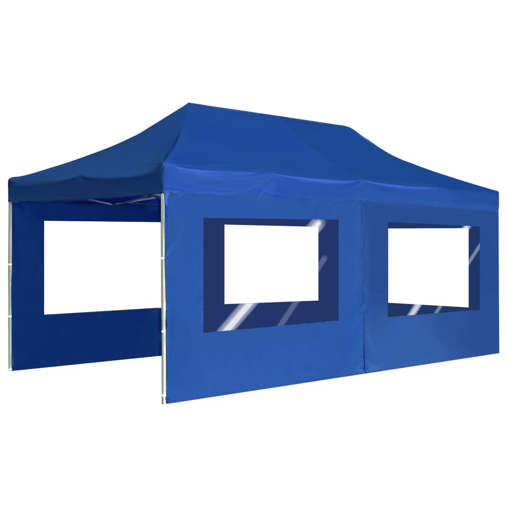 vidaXL Professional Folding Party Tent with Walls Aluminum 19.7'x9.8' Blue