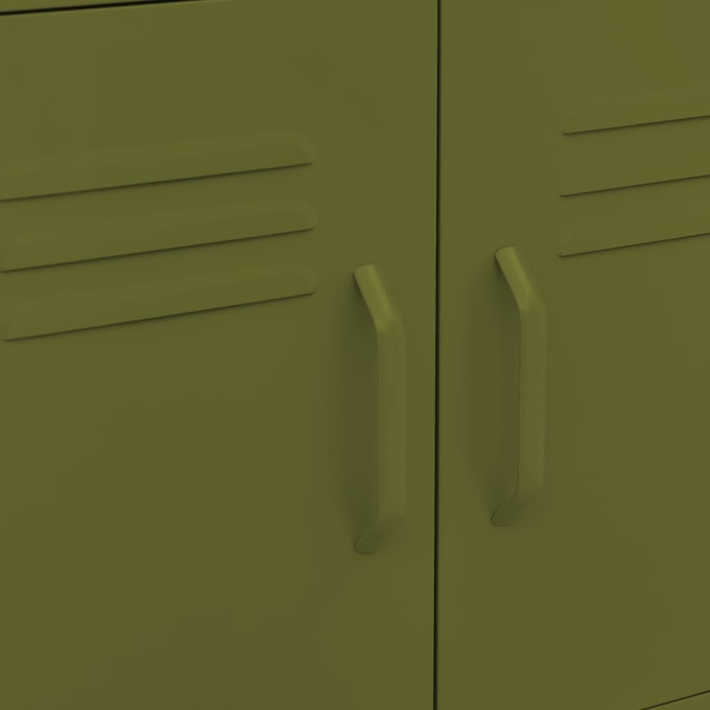 vidaXL Storage Cabinet Olive Green 23.6"x13.8"x22" Steel
