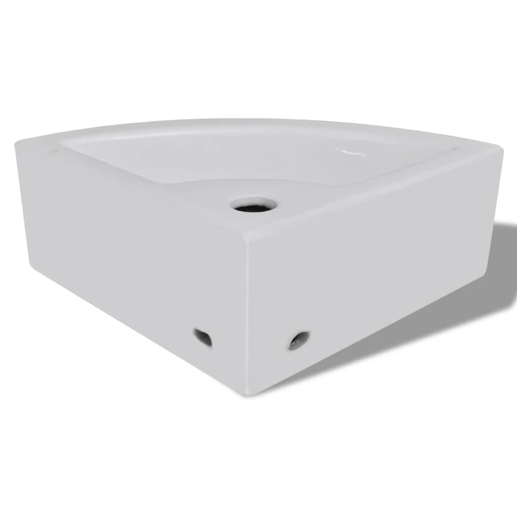vidaXL Bathroom Basin Ceramic 17.3"x12.2" White