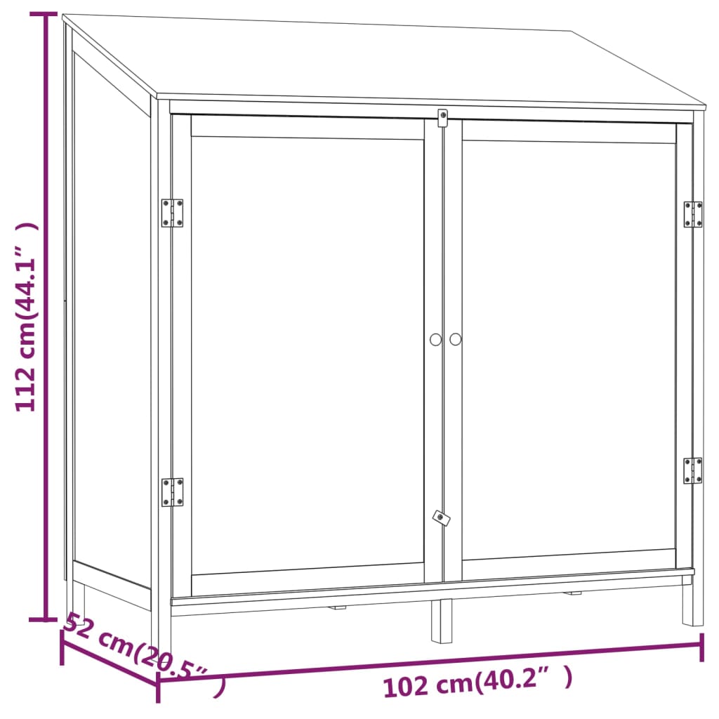 vidaXL Garden Shed Anthracite 40.2"x20.5"x44.1" Solid Wood Fir