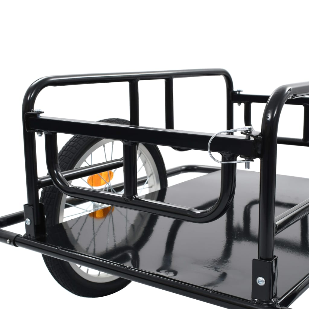 vidaXL Bike Cargo Trailer 51.2"x28.7"x19.7" Steel Black