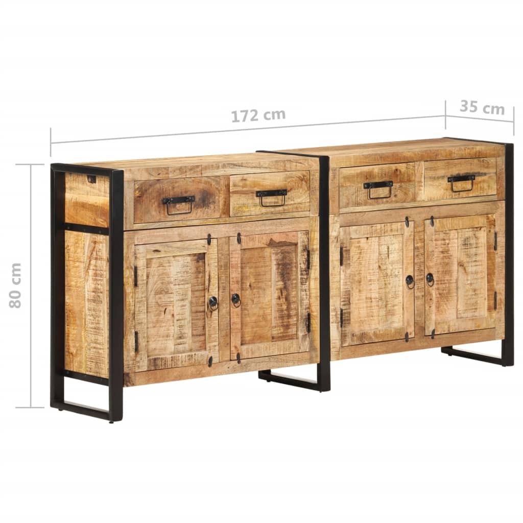 vidaXL Sideboard 67.7"x13.8"x31.5" Solid Mango Wood